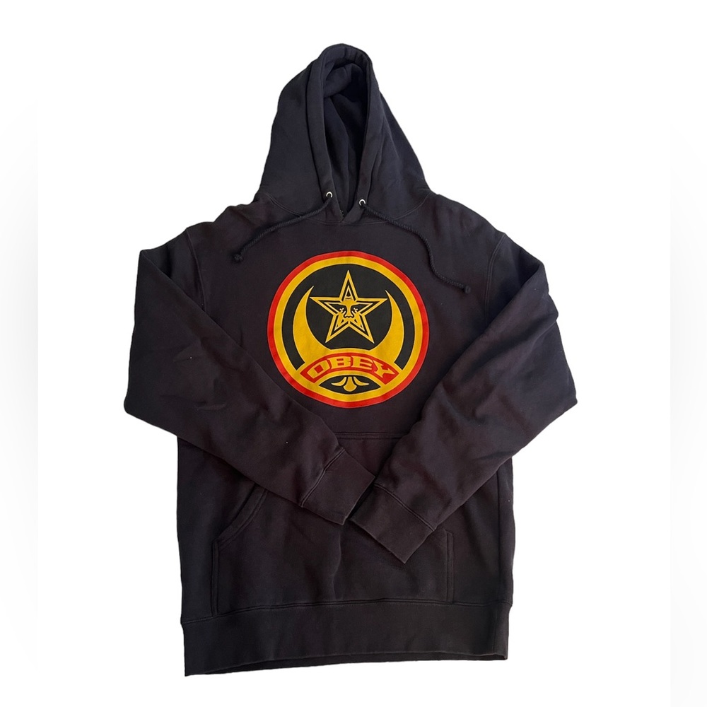 EUC Obey Men’s Graphic Hoodie in Black - Picture 2 of 6